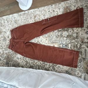zara burnt orange cargo pants